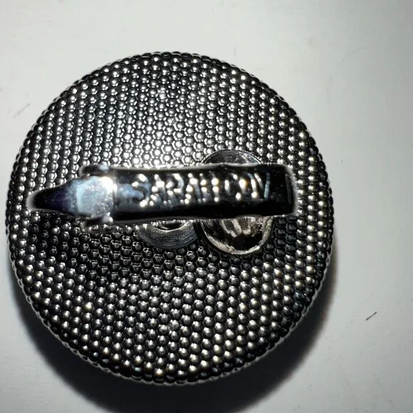 Vintage Sarah Coventry Goldtone Clip-On Earrings With Round Blue Enamel Design - Picture 3 of 3